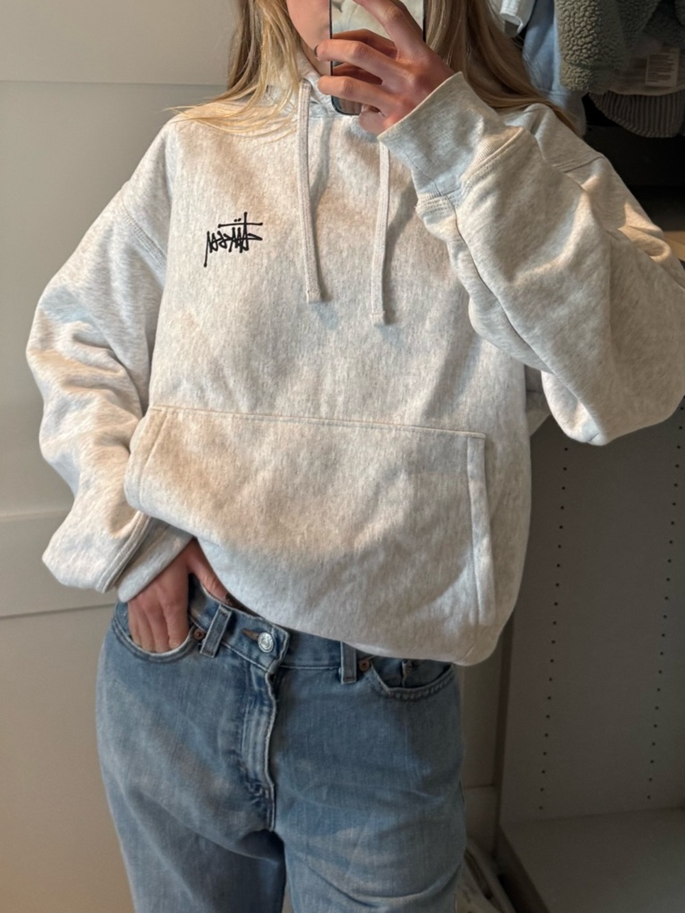Stussy Heather Gray Women's Hoodie Sweatshirt